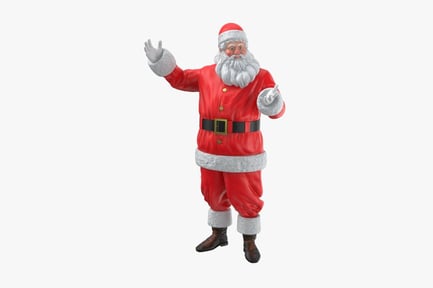Preview: Santa Claus Waving Figure