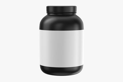 Preview: Plastic Bottle with Black Lid and Base
