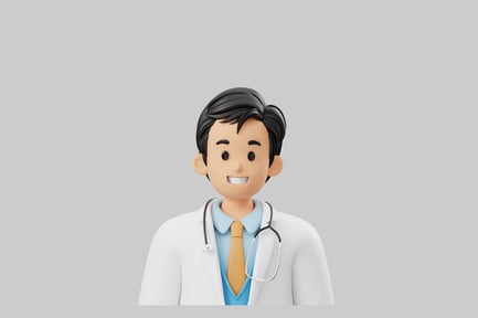 Preview: Friendly cartoon doctor character asset