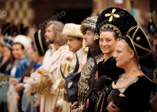 Preview: Participants in historical costumes at a Renaissance fair