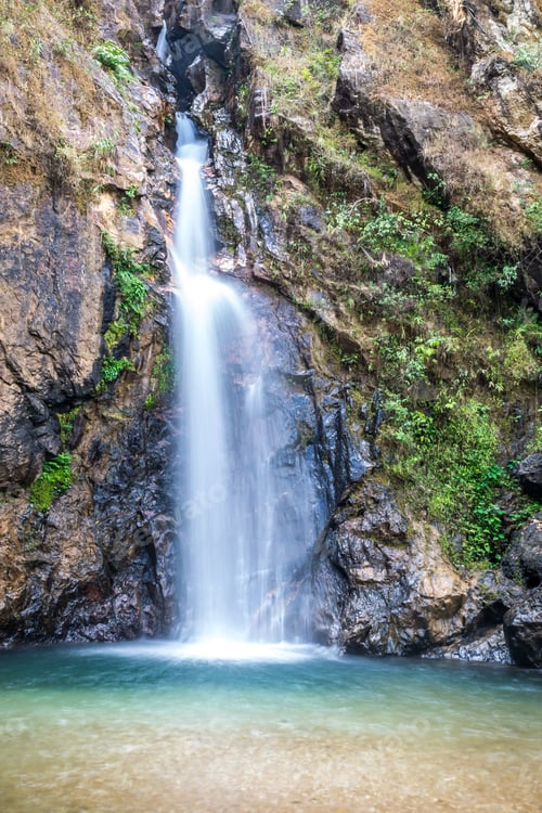 Preview: View of Jokkradin Waterfall at Thong Pha Phum National Park, Kanchanaburi, Thailand