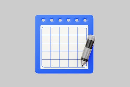 Preview: Blue calendar with gray pen