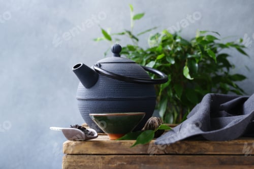 Preview: Cast Iron Kettle on Wooden Table
