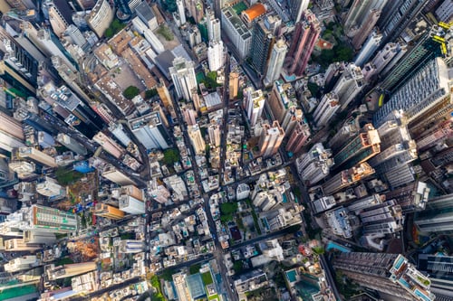 Preview: Central, Hong Kong, 30 April 2019: Top down view of Kong city