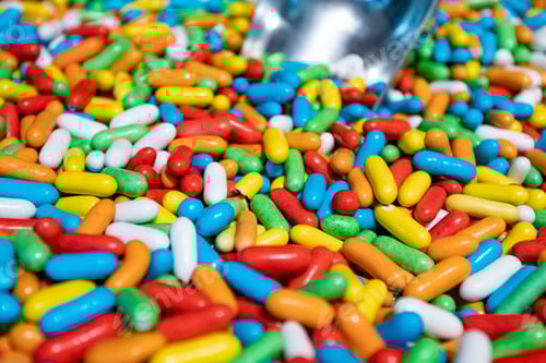 Preview: Colorful Candy-Coated Licorice Pieces with Scooper Close Up