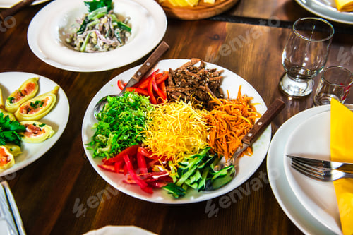 Preview: Salad on the table at the banquet