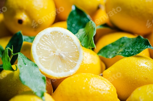 Preview: Fresh lemons macro.