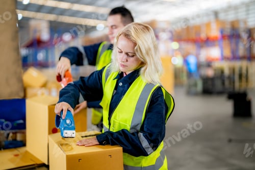 Preview: warehouse workers packing boxes for shipment