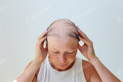 Preview: Hair loss in the form of alopecia areata.