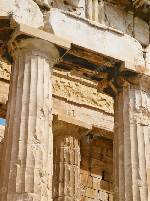 Preview: OLYMPUS DIGITAL CAMERA. Giant pillars in Acropolis, Greece.