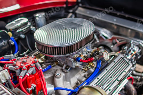 Preview: Closeup shot of a carburetor of car