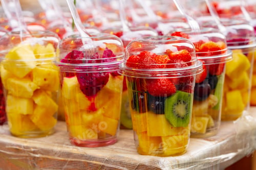 Preview: Fresh fruits on showcase at a farmers market