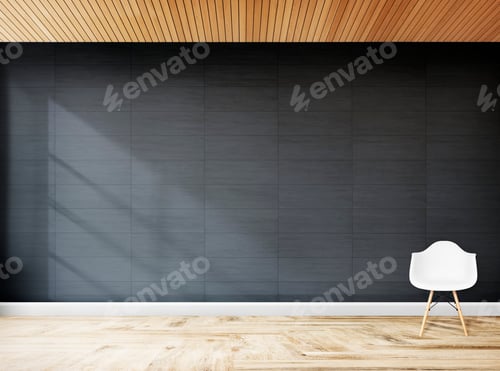 Preview: Living room with a dark gray wall