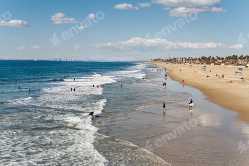 Preview: ☀️ NOMINATED!!! ☀️ Landscape Of Ocean At Huntington Beach In Los Angeles, California, USA