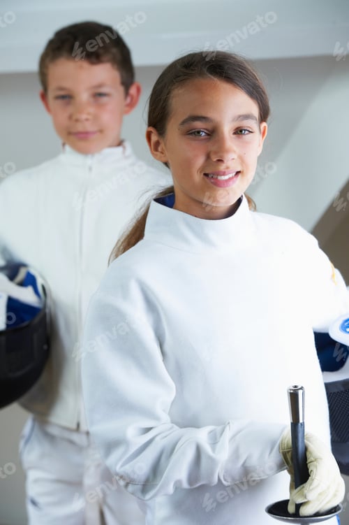 Preview: Children wearing fencing costumes