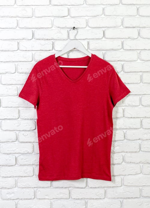Preview: Red T-Shirt on a White Brick Wall