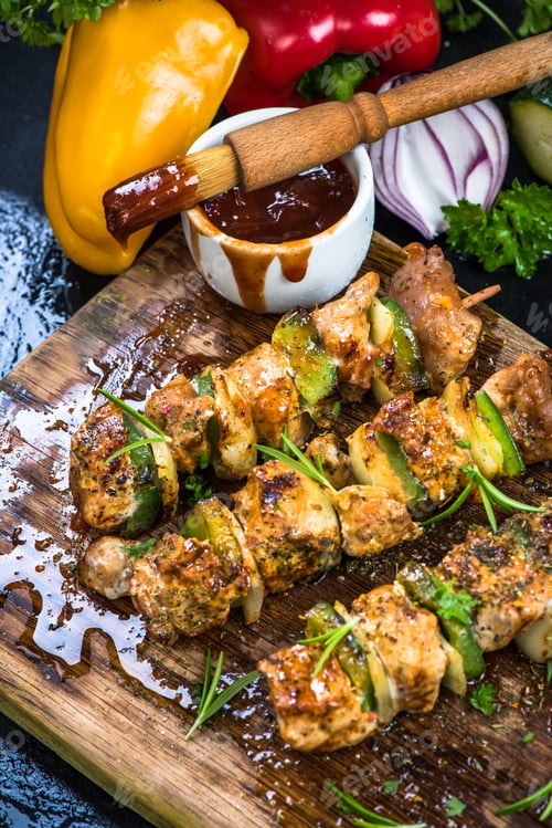 Preview: Grilled food with herbs, summer menu