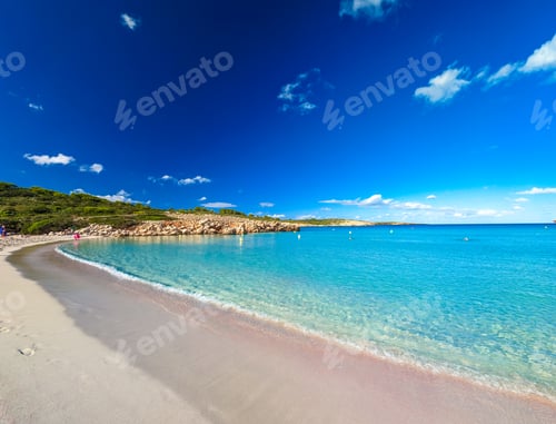 Preview: Areal drone view of Arenal de Son Saura beach at Menorca island, Spain