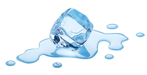 Preview: Melting ice cube isolated on white background