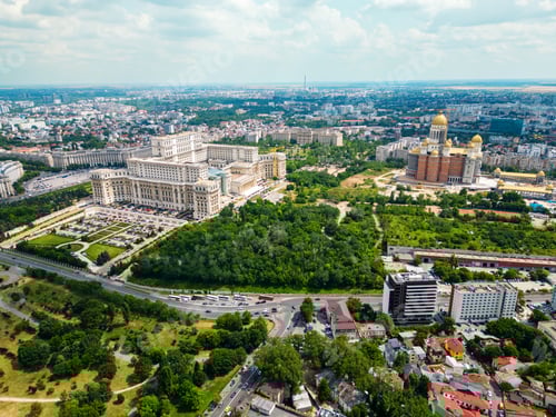 Preview: Aerial drone view of Bucharest, Romania