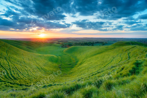 Preview: Sunset at Dragon Hill in Oxfordshire