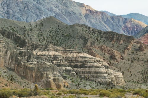 Preview: View of curious mountains shapes in "Quebrada del toro",