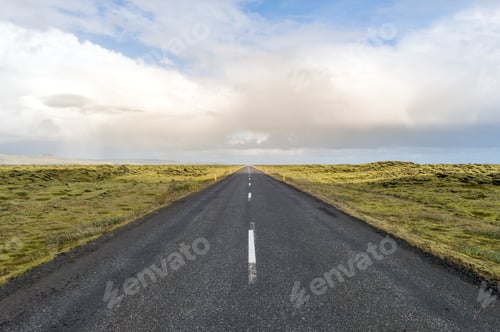 Preview: Shot of an empty road in a valley