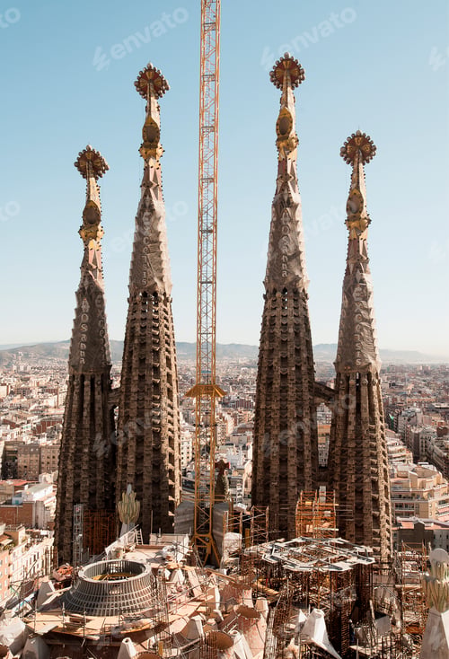 Preview: Sagrada Familia's spires reaching for the sky amidst construction
