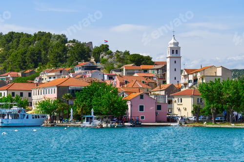 Preview: Skradin, Croatia. View on the Skradin and yachts in Krka national park in Croatia