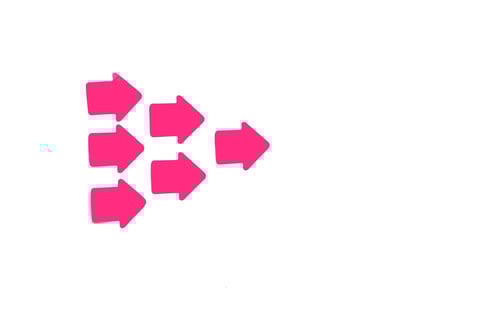 Preview: Group of paper stickers in the form of pink arrows on a white background