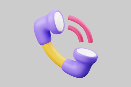 Preview: Cartoon retro phone receiver with waves
