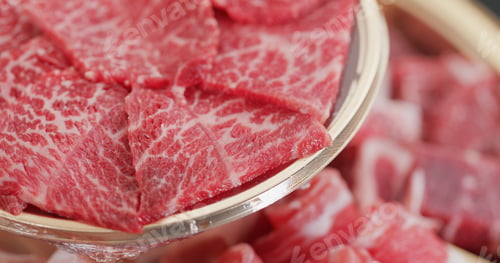 Preview: Fresh of the raw beef and pork