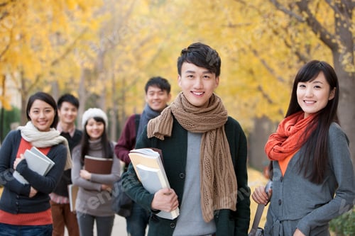 Preview: College students on campus in autumn