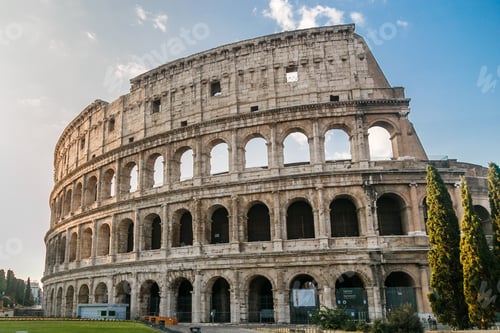 Preview: Colosseum in Rome, Italy during sunrise. Rome architecture and landmark