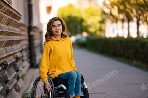 Preview: Adult woman, getting her picture taken in town.