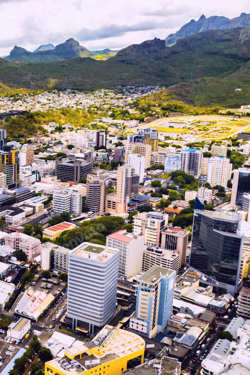 Preview: Aerial view of the city of Port-Louis, Mauritius, Africa