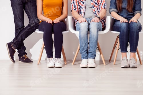Preview: Cheerful Young Friends Are Having A Sit
