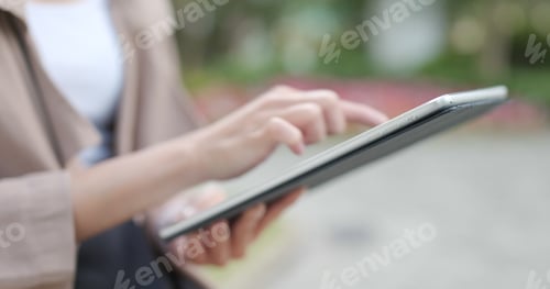 Preview: Use of tablet computer at outdoor