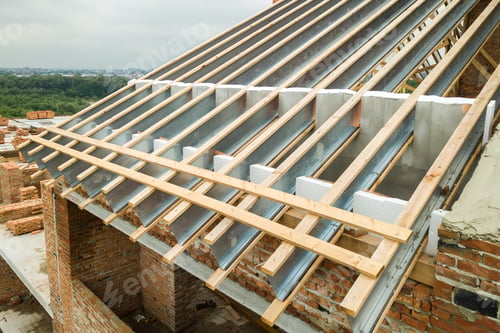 Preview: Stainless steel roof structure for future roof under construction.