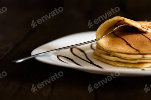 Preview: pancakes with cappuccino
