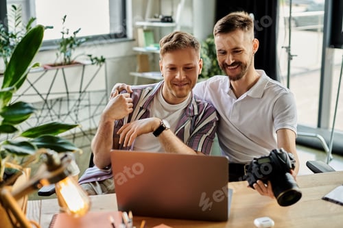 Preview: Collaborative Creativity: Men Working on Laptop