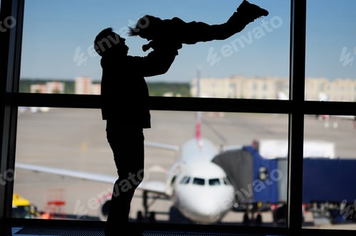 Preview: Family with little boy at the international airport.