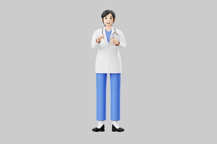Preview: Cartoon female doctor with medication