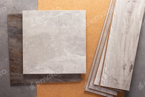 Preview: Laminate wood floor and tile background texture. Wooden laminate