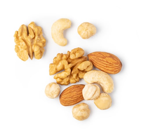 Preview: Assortment of Mixed Nuts on White Background