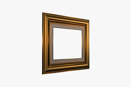 Preview: Rectangular gold frame with inset panels