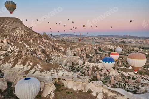 Preview: Balloons in rose valley, Cappadocia. Flights in Goreme. Turkey