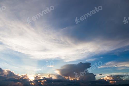 Preview: colorful dramatic sky with cloud at sunset.