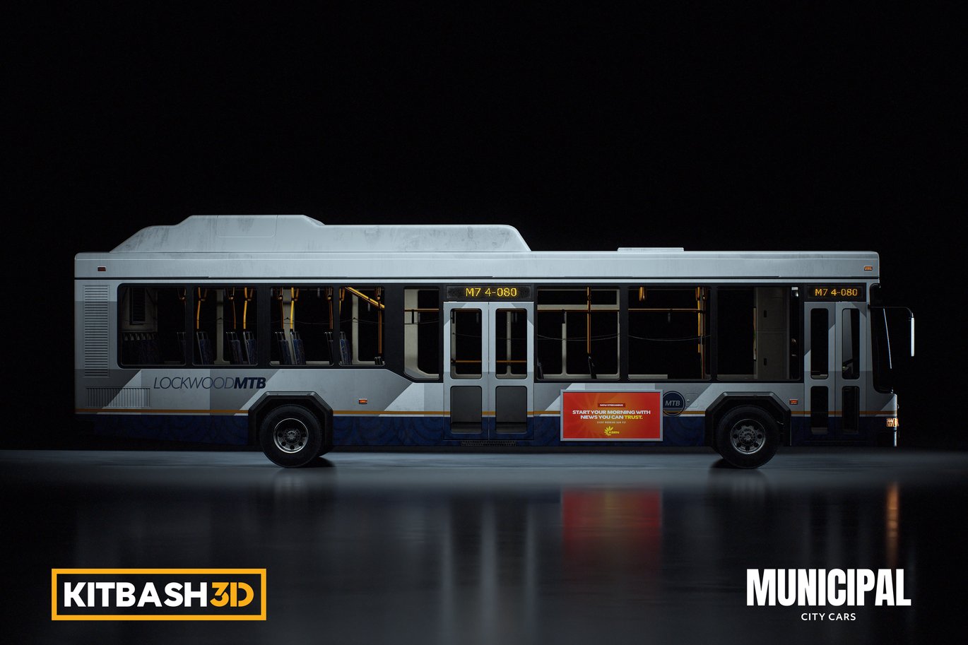 Kitbash: City Cars - City Bus 3D, Incl. hotel & chair - Envato