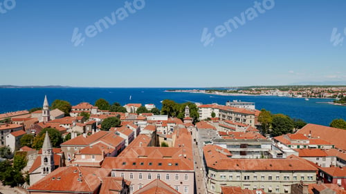 Preview: High angle shot of a cityscape with historic buildings in Croatia